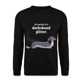 Teckel paillettes drôle chien design - Sweat-shirt Unisexe - noir - Devant - Alina (178cm) & Michal (187cm)