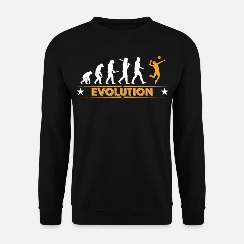 Volleyball Evolution - orange/weiss - Unisex Pullover - Schwarz