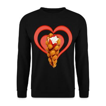 Bubble Egg Waffles - Unisex Sweatshirt - black - Front - Alina (178cm) & Michal (187cm)