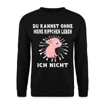 Veganer Vegan Tierschutz Tierrechte Soja Tofu - Unisex Pullover - Schwarz - Vorne - Alina (178cm) & Michal (187cm)