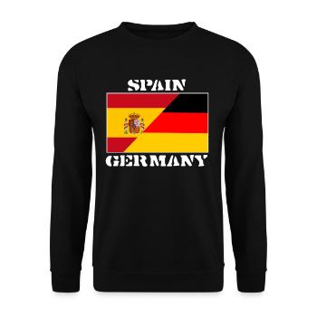Allemagne Espagne,Germany Spain,friendship Shirt - Sweat-shirt Unisexe - noir - Devant - Alina (178cm) & Michal (187cm)