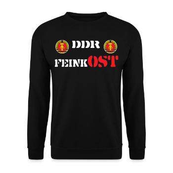 DDR Feinkost-OST,Humor Essen Delikatessen,Koch, - Unisex Pullover - Schwarz - Vorne - Alina (178cm) & Michal (187cm)