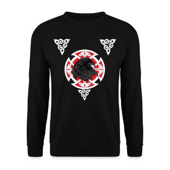 Celtes Bouclier,celtic,Rabe Shirt,Cadeau Viking - Sweat-shirt Unisexe - noir - Devant - Alina (178cm) & Michal (187cm)