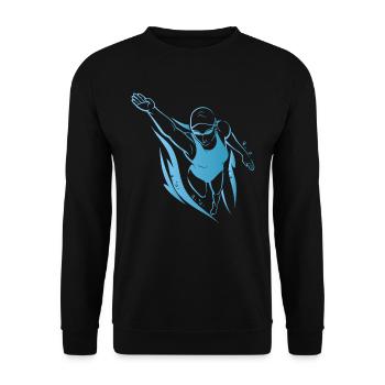 Maillot de bain cadeau de plongée sport piscine - Sweat-shirt Unisexe - noir - Devant - Alina (178cm) & Michal (187cm)