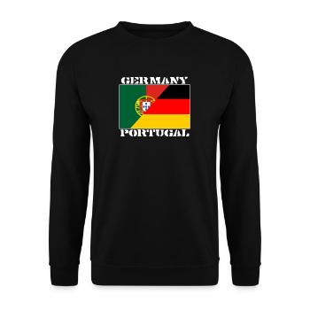 Allemagne Portugal, Germany friendship, flag shirt - Sweat-shirt Unisexe - noir - Devant - Alina (178cm) & Michal (187cm)