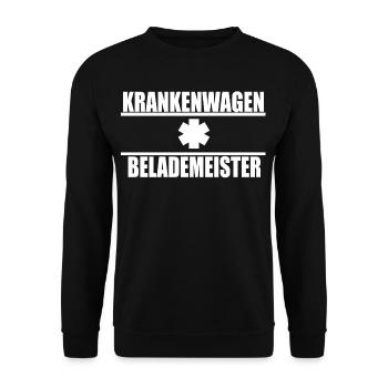 Krankenwagenbelademeister,Rettungsdienst,RTW Shirt - Unisex Pullover - Schwarz - Vorne - Alina (178cm) & Michal (187cm)