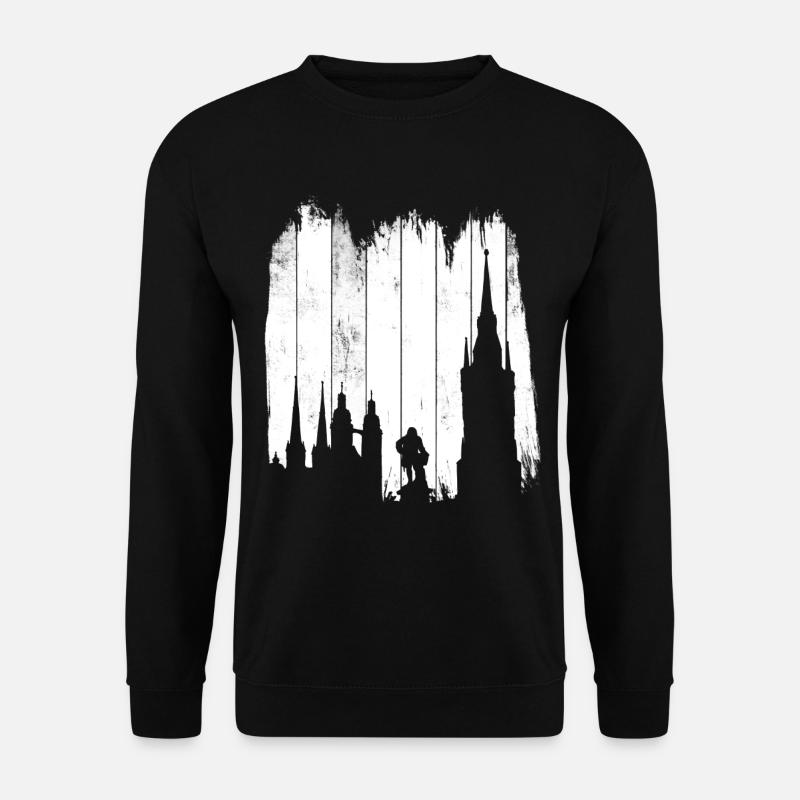 Halle Saale Silhouette Geschenk - Unisex Pullover - Schwarz