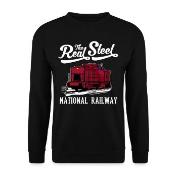 Eisenbahn,National Railway,Lokführer,Zug Shirt - Unisex Pullover - Schwarz - Vorne - Alina (178cm) & Michal (187cm)