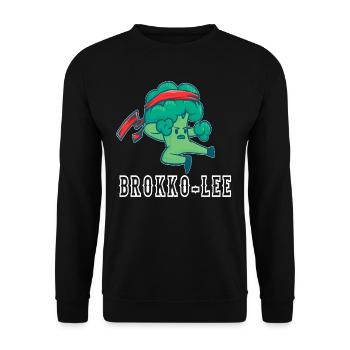 Brokko-Lee, brocoli d'arts martiaux, chemise de sport végétalienne - Sweat-shirt Unisexe - noir - Devant - Alina (178cm) & Michal (187cm)