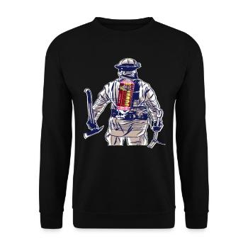 Firefighter, Energy Drink, Firefighter, Firefighter - Unisex Sweatshirt - black - Front - Alina (178cm) & Michal (187cm)