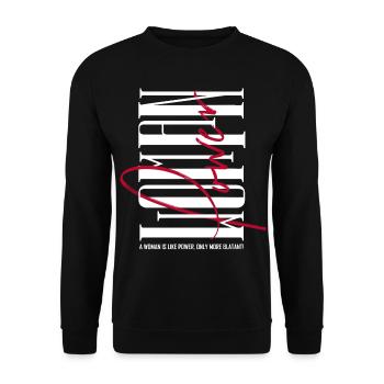 Woman Power by ART8NS - Unisex Sweatshirt - black - Front - Alina (178cm) & Michal (187cm)