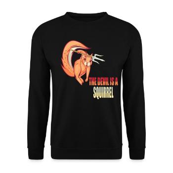 The devil is a squirrel, Devil Squirrel - Unisex Sweatshirt - black - Front - Alina (178cm) & Michal (187cm)