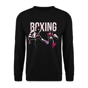 Boxing, boxing, boxing, boxer, fight jersey shirt - Unisex Sweatshirt - black - Front - Alina (178cm) & Michal (187cm)
