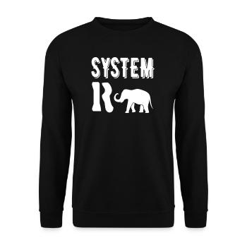 System R elephant, chemise profession professionnellement pertinente - Sweat-shirt Unisexe - noir - Devant - Alina (178cm) & Michal (187cm)