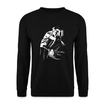 Auto painter, car tuning, painting painter shirt - Unisex Sweatshirt - black - Front - Alina (178cm) & Michal (187cm)