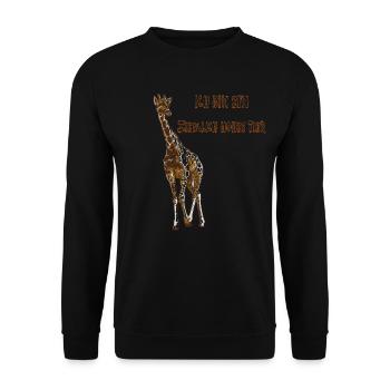 Giraffe,Ich bin ein ziemlich hohes Tier,Chef Shirt - Unisex Pullover - Schwarz - Vorne - Alina (178cm) & Michal (187cm)