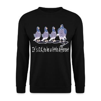 Pigeons, Be Different, Gym, Body Building, Workout FUN - Sweat-shirt Unisexe - noir - Devant - Alina (178cm) & Michal (187cm)