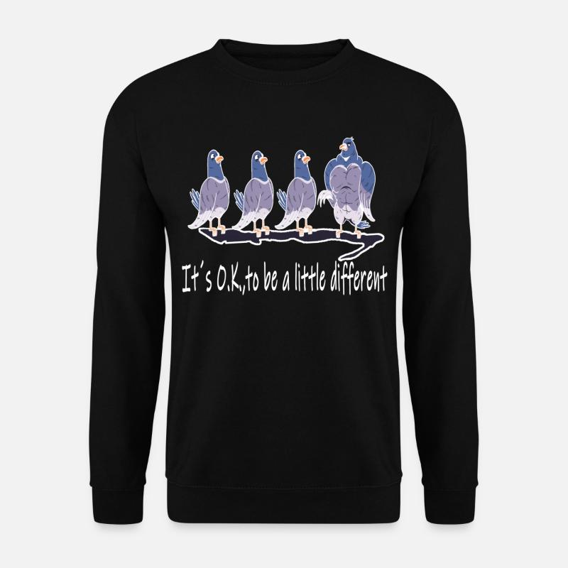 Pigeons, Be Different, Gym, Body Building, Workout FUN - Sweat-shirt Unisexe - noir