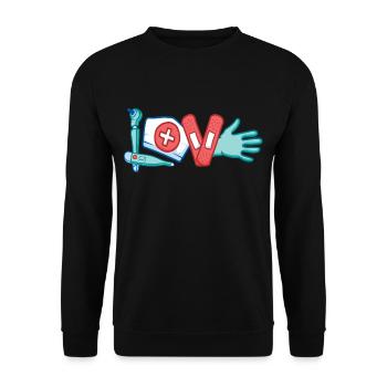 Infirmière, aide-soignant, love, cadeau de clinique - Sweat-shirt Unisexe - noir - Devant - Alina (178cm) & Michal (187cm)