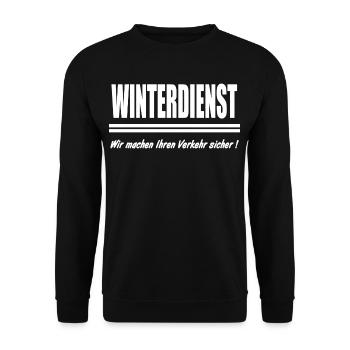 Winterdienst, machen ihren Verkehr sicher, Winter - Unisex Pullover - Schwarz - Vorne - Alina (178cm) & Michal (187cm)
