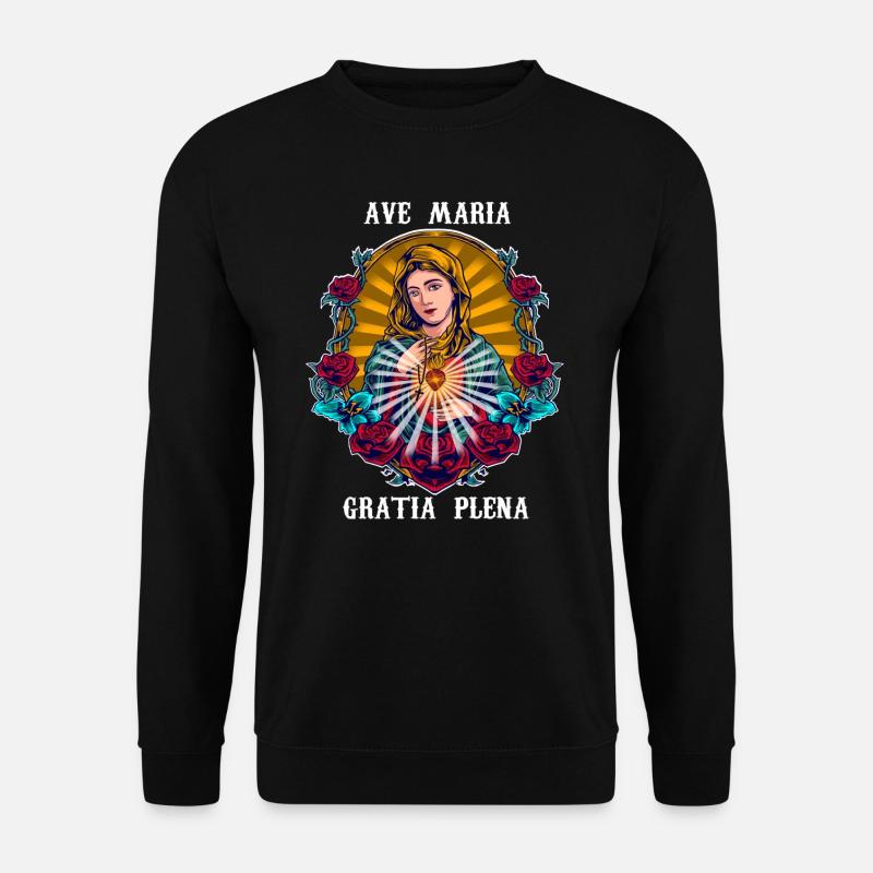 Ave Maria, Schubert, Voll der Gnade Gottesmutter - Unisex Pullover - Schwarz