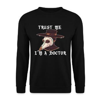 Doktor Pest Trust Me I'm a Doctor Steampunk Gothic - Unisex Pullover - Schwarz - Vorne - Alina (178cm) & Michal (187cm)