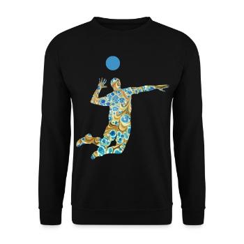 volleyballer e 243 - Sweat-shirt Unisexe - noir - Devant - Alina (178cm) & Michal (187cm)