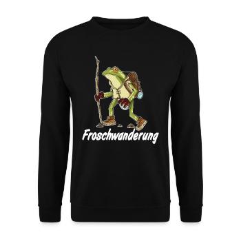 Migration de grenouilles, grenouilles crapaud marchant amphibiens - Sweat-shirt Unisexe - noir - Devant - Alina (178cm) & Michal (187cm)