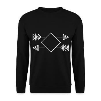 Pfeile Arrows Hipster Indianer Vintage - Unisex Pullover - Schwarz - Vorne - Alina (178cm) & Michal (187cm)