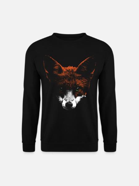 Tête de renard avec museau blanc - Sweat-shirt Unisexe - noir