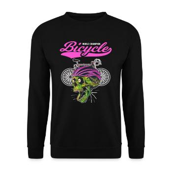 Rennrad Totenkopf Radfahrer Biker Radsport Fahrrad - Unisex Pullover - Schwarz - Vorne - Alina (178cm) & Michal (187cm)