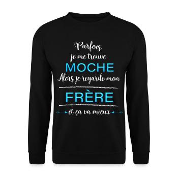 Frere. Idée cadeau frère ou soeur - Sweat-shirt Unisexe - noir - Devant - Alina (178cm) & Michal (187cm)