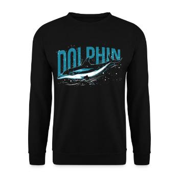 Delphin Tauchen Wassersport Wal Maritim, Delfine - Unisex Pullover - Schwarz - Vorne - Alina (178cm) & Michal (187cm)