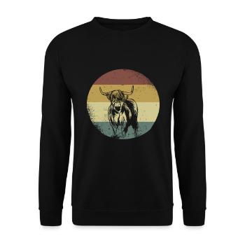 Hochlandrind cadeau vaches Bergers de hautes terres Motif de vache - Sweat-shirt Unisexe - noir - Devant - Alina (178cm) & Michal (187cm)