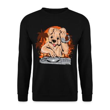 Teddy Bear DJ, Summer Party Music Club Headphones - Unisex Sweatshirt - black - Front - Alina (178cm) & Michal (187cm)
