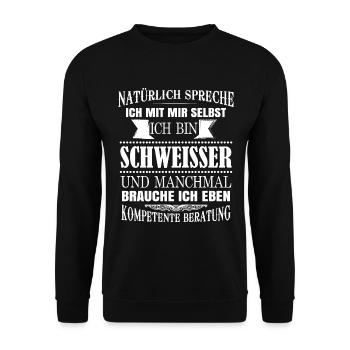 Schweißer Metallbauer Schweisser Schweißen - Unisex Pullover - Schwarz - Vorne - Alina (178cm) & Michal (187cm)