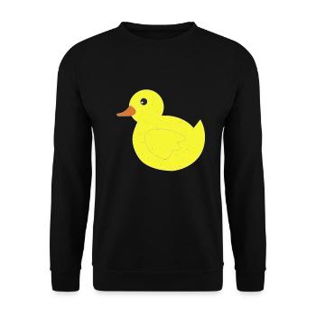 Badeente Enten Qietscheente Badewanne Geschenk - Unisex Pullover - Schwarz - Vorne - Alina (178cm) & Michal (187cm)