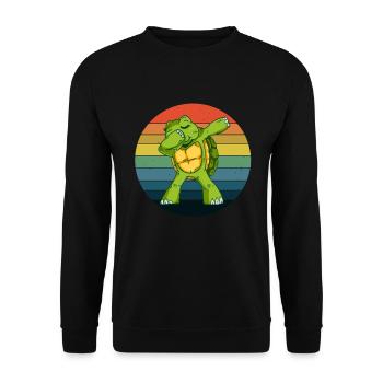 Turtles Sea Creatures Ocean - Unisex Sweatshirt - black - Front - Alina (178cm) & Michal (187cm)