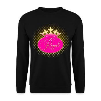 ROYAL Krone Gold Pink - Unisex Pullover - Schwarz - Vorne - Alina (178cm) & Michal (187cm)