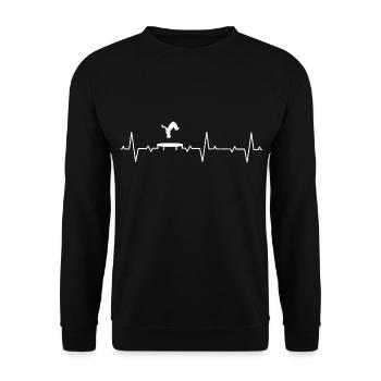 Trampolin Trampolinspringer Springen Trampoline - Unisex Pullover - Schwarz - Vorne - Alina (178cm) & Michal (187cm)
