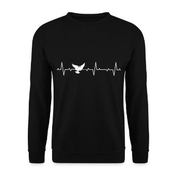 Pigeons pigeons pigeons battements de coeur Pigeons - Sweat-shirt Unisexe - noir - Devant - Alina (178cm) & Michal (187cm)
