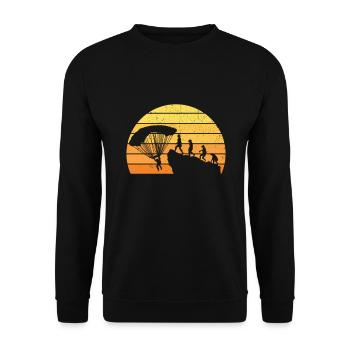 Gleitschirm Gleitschirmfliegen Paragliding - Unisex Sweatshirt - black - Front - Alina (178cm) & Michal (187cm)
