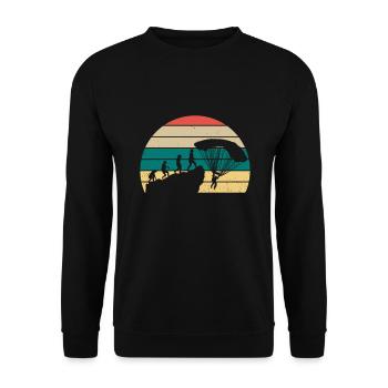 Gleitschirm Gleitschirmfliegen Paragliding - Unisex Sweatshirt - black - Front - Alina (178cm) & Michal (187cm)