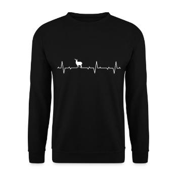 Sternzeichen Steinbock Herzschlag Ziege - Unisex Pullover - Schwarz - Vorne - Alina (178cm) & Michal (187cm)