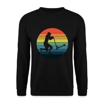 Scooter Tretroller Stunts Skatepark Tretroller - Unisex Pullover - Schwarz - Vorne - Alina (178cm) & Michal (187cm)