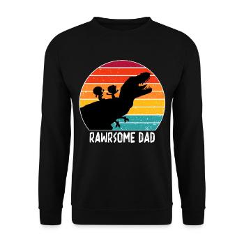 Rawrsome Dad funny dinosaur - Father's Day B01 - Unisex Sweatshirt - black - Front - Alina (178cm) & Michal (187cm)