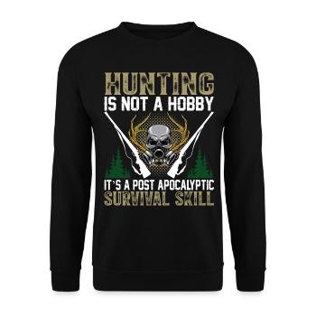 Hunting I Chasse I Chasse n’est pas un hobby - Sweat-shirt Unisexe - noir - Devant - Alina (178cm) & Michal (187cm)