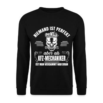Kfz-Mechaniker Schrauber Mechaniker Schrauben - Unisex Pullover - Schwarz - Vorne - Alina (178cm) & Michal (187cm)