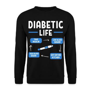 Diabetiker Insulin - Unisex Sweatshirt - black - Front - Alina (178cm) & Michal (187cm)