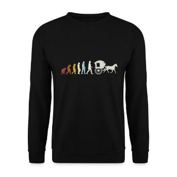 Kutsche Pferdesport Kutschieren Pferdekutscher - Unisex Pullover - Schwarz - Vorne - Alina (178cm) & Michal (187cm)